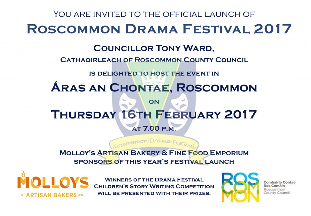 Roscommon Drama Festival Launch Invite  copy